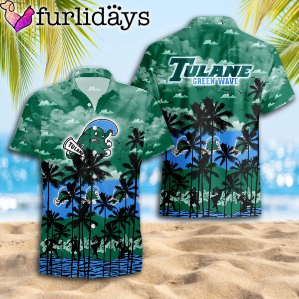 Tulane Green Wave Palms Tree Hawaiian Shirt