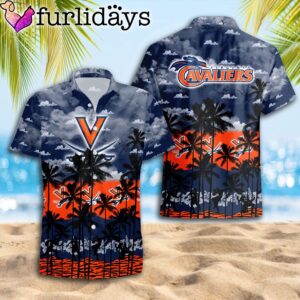 Virginia Cavaliers Palms Tree Hawaiian Shirt