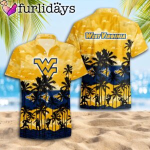 West Virginia Mountaineers Palms Tree Hawaiian Shirt