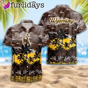 Wyoming Cowboys Palms Tree Hawaiian Shirt