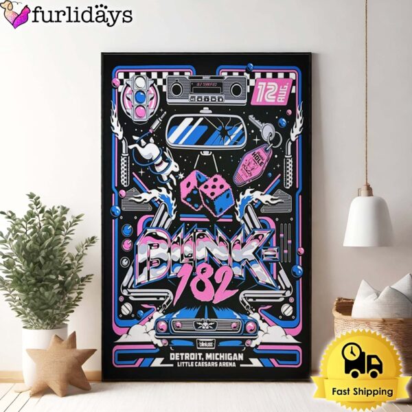 Blink 182 Tour At The Little Caesars Arena In Detroit MI On August 12 2024 Poster Canvas