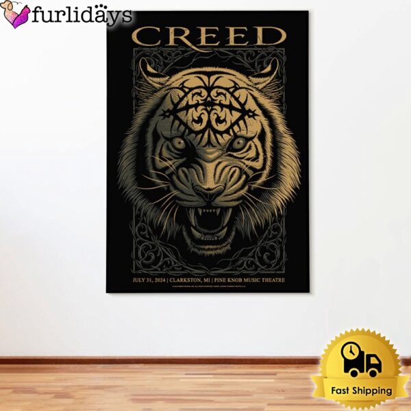 Creed Tour At DTE Energy Music Theatre Clarkston MI On July 31 2024 Poster Canvas
