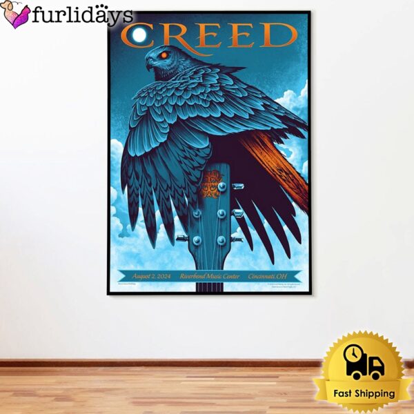 Creed Tour On August 2024 Riverbend Music Center In Cincinnati OH Poster Canvas