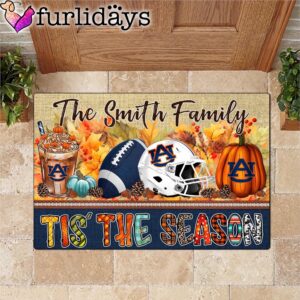 Custom Name Auburn Tigers Tis The Season Doormat