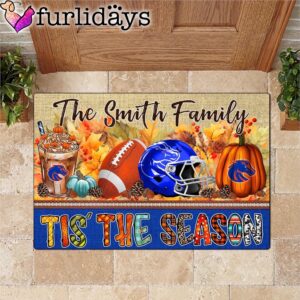 Custom Name Boise State Broncos Tis The Season Doormat