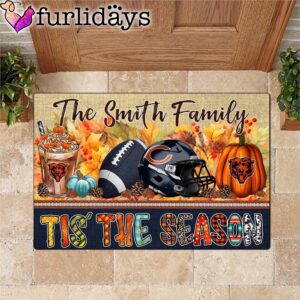 Custom Name Chicago Bears Tis The Season Doormat