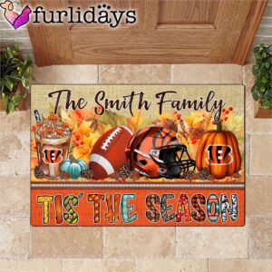 Custom Name Cincinnati Bengals Tis The Season Doormat