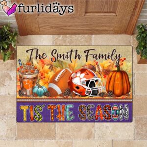 Custom Name Clemson Tigers Tis The Season Doormat