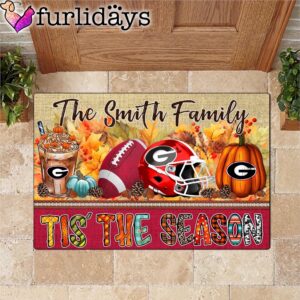 Custom Name Georgia Bulldogs Tis The Season Doormat