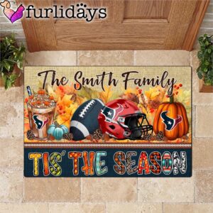 Custom Name Houston Texans Tis The Season Doormat