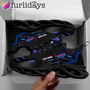 Custom Name NFL Buffalo Bills Black Clunky Max Soul Shoes