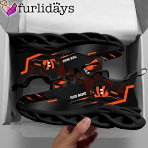 Custom Name NFL Cincinnati Bengals Black Clunky Max Soul Shoes