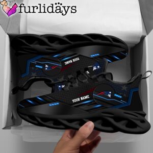 Custom Name NFL New England Patriots Black Clunky Max Soul Shoes