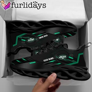 Custom Name NFL New York Jets Black Clunky Max Soul Shoes