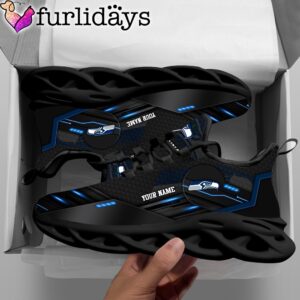 Custom Name NFL Seattle Seahawks Black Clunky Max Soul Shoes