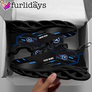 Custom Name NFL Tennessee Titans Black Clunky Max Soul Shoes