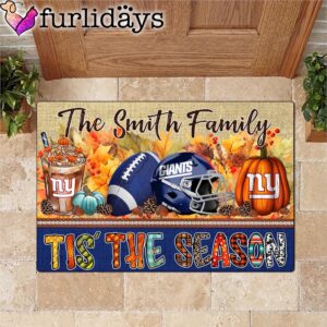 Custom Name New York Giants Tis The Season Doormat