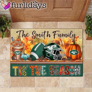 Custom Name New York Jets Tis The Season Doormat