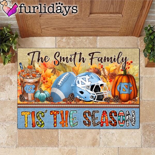 Custom Name North Carolina Tar Heels Tis The Season Doormat