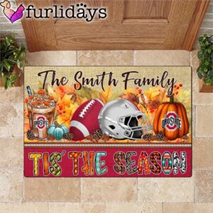 Custom Name Ohio State Buckeyes Tis The Season Doormat