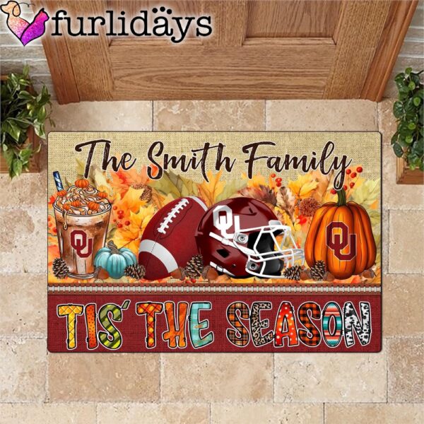 Custom Name Oklahoma Sooners Tis The Season Doormat