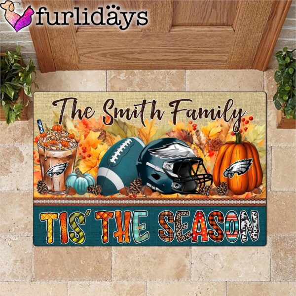 Custom Name Philadelphia Eagles Tis The Season Doormat