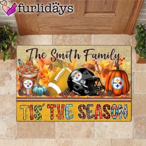 Custom Name Pittsburgh Steelers Tis The Season Doormat