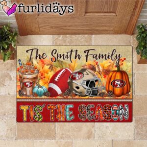 Custom Name San Francisco 49ers Tis The Season Doormat