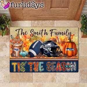 Custom Name Seattle Seahawks Tis The Season Doormat