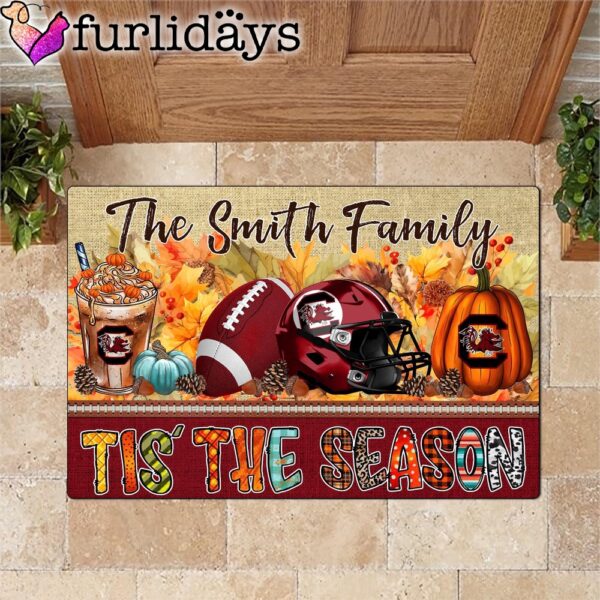 Custom Name South Carolina Gamecocks Tis The Season Doormat