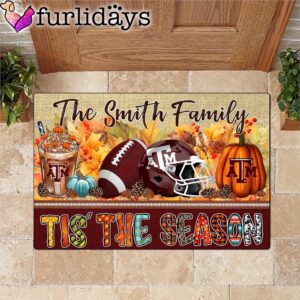 Custom Name Texas A&ampM Aggies Tis The Season Doormat