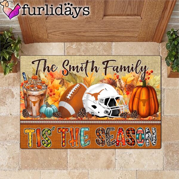 Custom Name Texas Longhorns Tis The Season Doormat