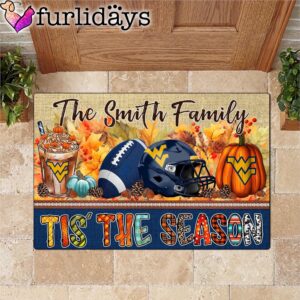 Custom Name West Virginia Mountaineers Tis The Season Doormat