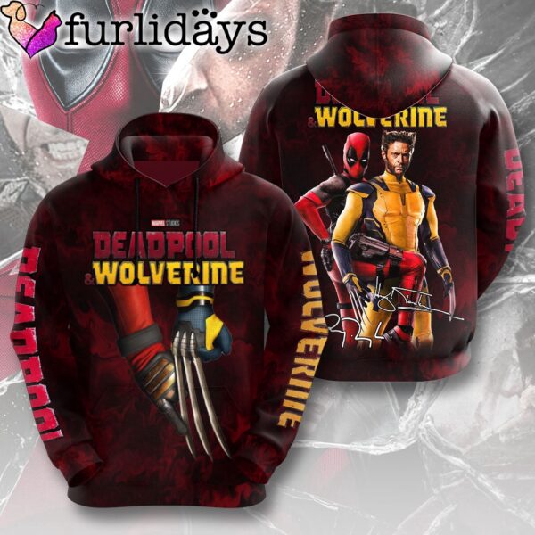 Deadpool And Wolverine Signature All Over Print Hoodie