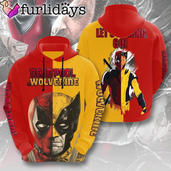 Deadpool x Wolverine Let’s F King Go All Over Print Hoodie