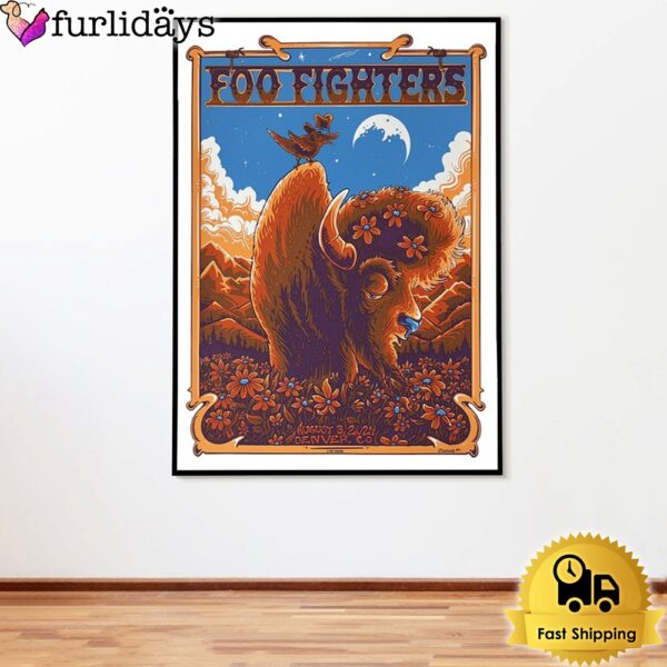 Foo Fighters August 3 2024 Empower Field At Mile High In Denver CO Poster Canvas