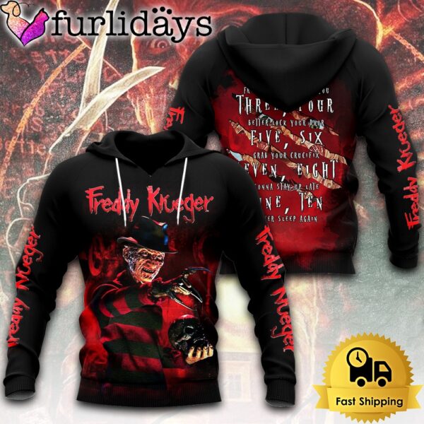 Freddy Krueger Coming For You Grab Your Crucifix All Over Print Hoodie