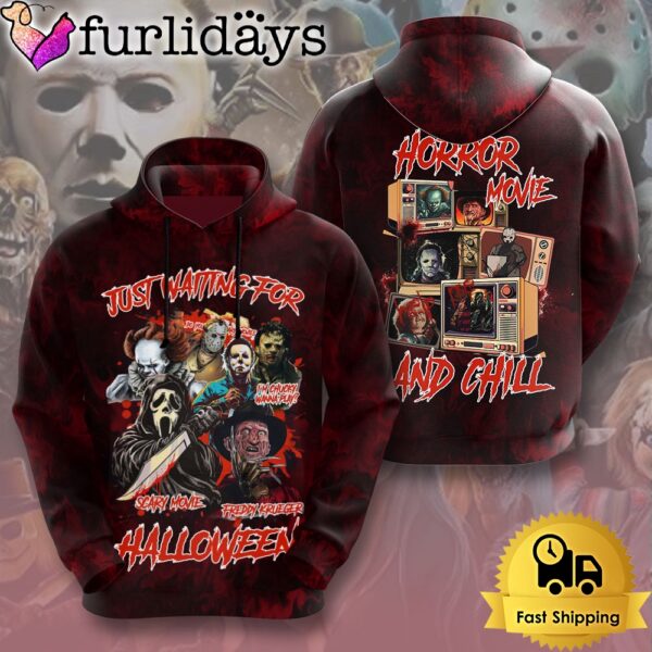 Horror Movies Just Waiting For Halloween All Over Print Hoodie