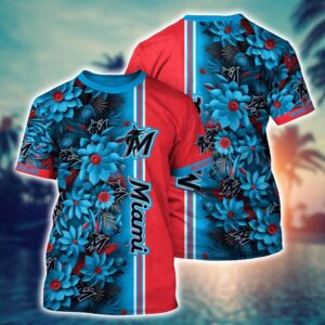 MLB Miami Marlins Blue Flower 3D…