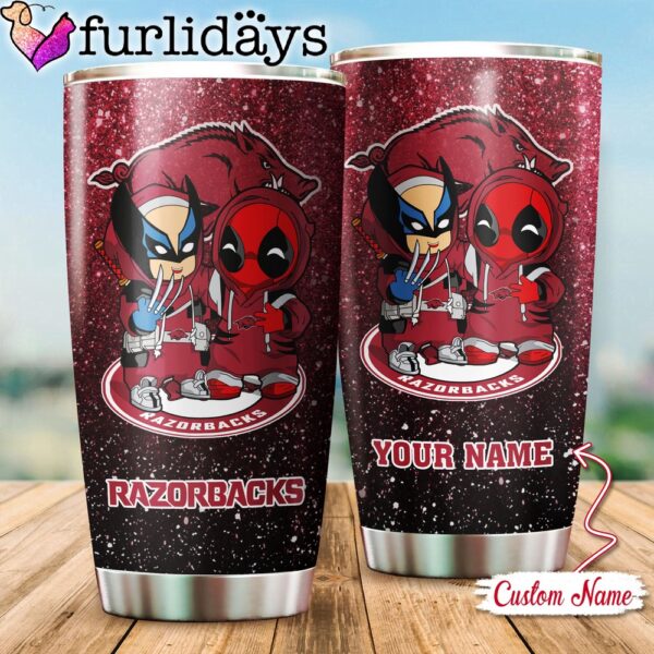 NCAA Arkansas Razorbacks Deadpool And Wolverine Custom Tumbler