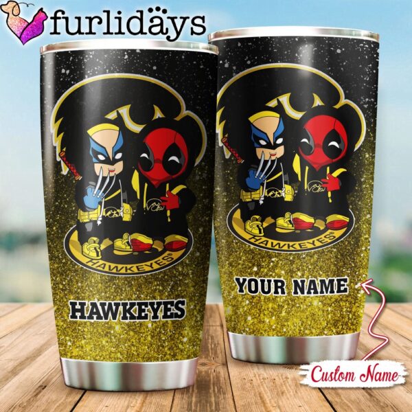 NCAA Iowa Hawkeyes Deadpool And Wolverine Custom Tumbler