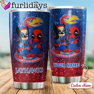 NCAA Kansas Jayhawks Deadpool And Wolverine Custom Tumbler