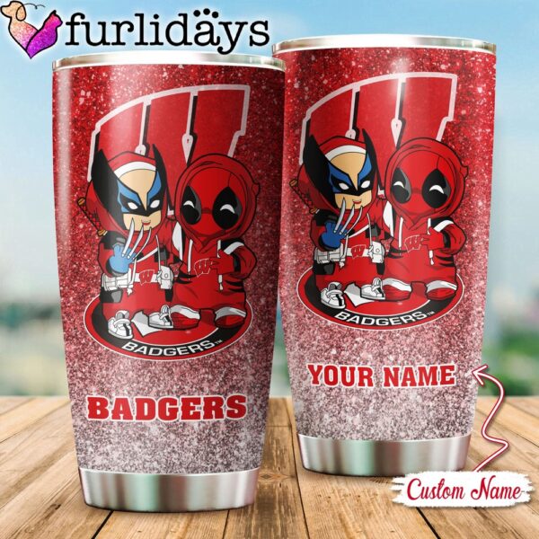 NCAA Wisconsin Badgers Deadpool And Wolverine Custom Tumbler