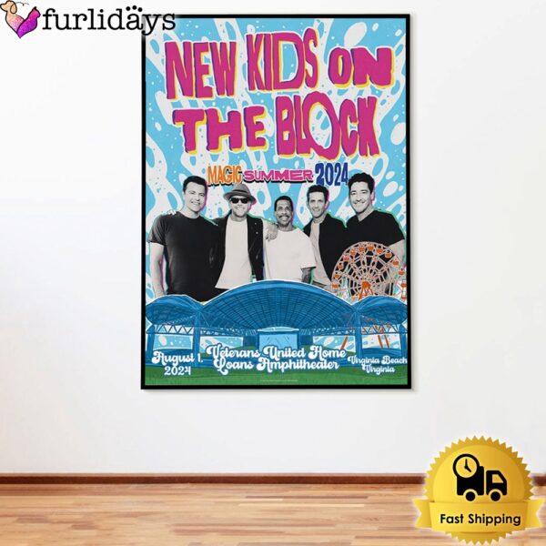 New Kids On The Block Tour In Virginia Beach VA On August 2024 Poster Canvas