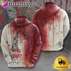 One Two Freddy’s Coming For You Over Print Hoodie