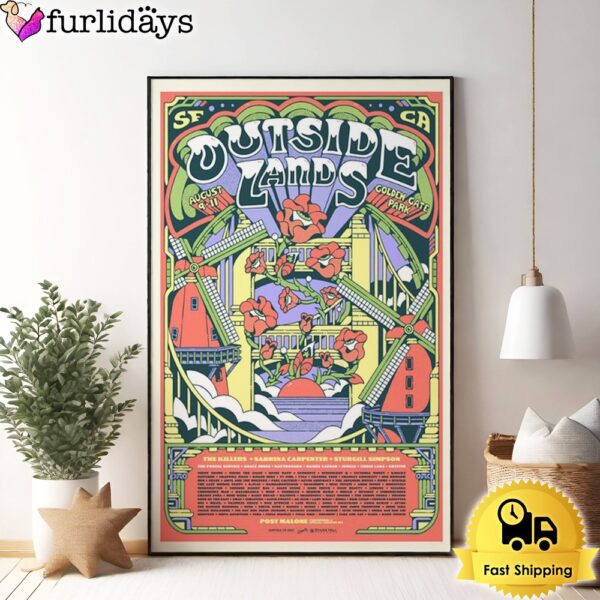 Outside Lands Music Festival Aug 9-11 2024 Golden Gate Park San Francisco CA Poster Canvas