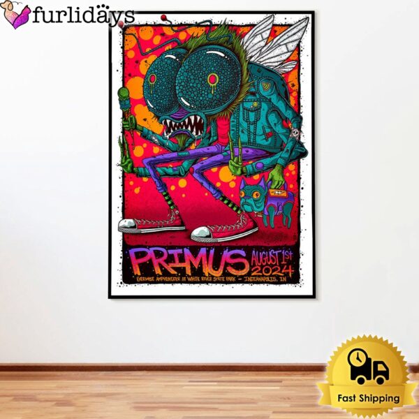 Primus Tour In Indianapolis IN On August 1 2024 Poster Canvas