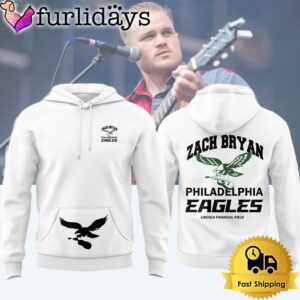 Zach Bryan Philadelphia Eagles White Hoodie