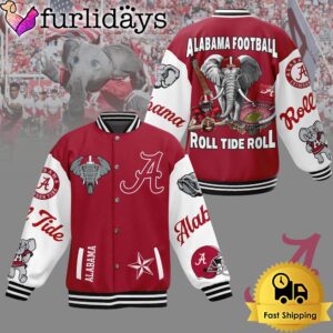 Alabama Crimson Tide Football War Mascot Baseball Jacket