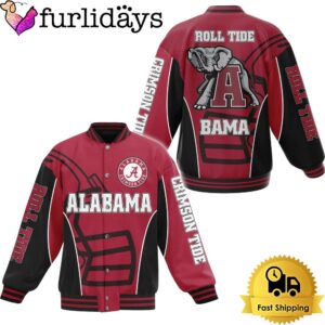 Alabama Crimson Tide Mascot Logo Baseball Jacket